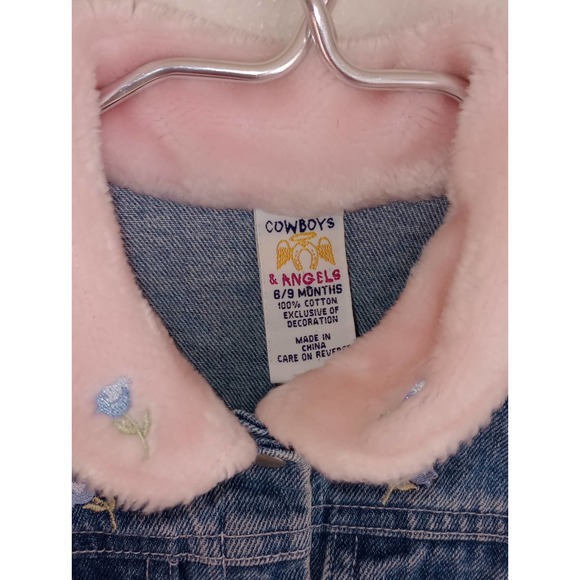 Cowboys & Angels Jean Jacket w Flowers Size 6-9 Months - Picture 3 of 4